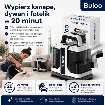 Buloo HYDRO ONE -  wypierz kanapę, dywan i fotelik w 20 minut